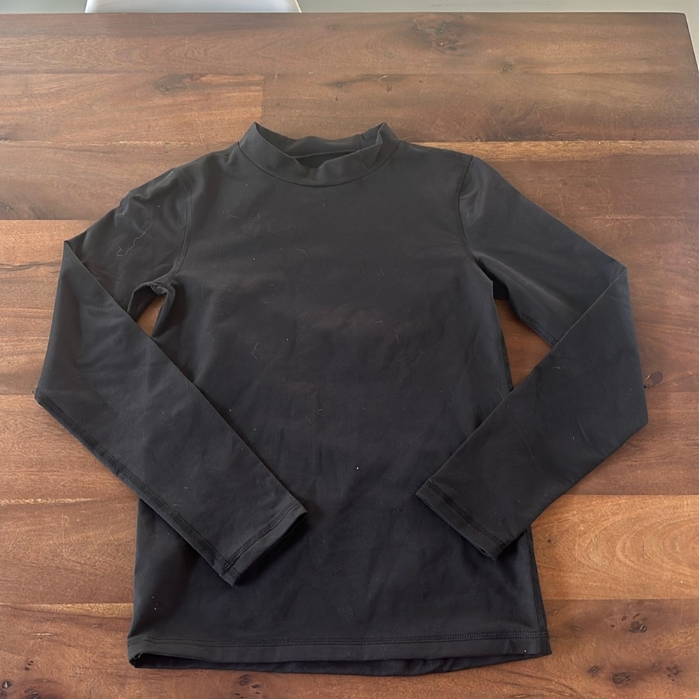 NWOT all in motion youth large long sleeve mock neck black shirt